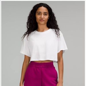 Lululemon All Yours Cropped T-Shirt - Size 8 - Cream